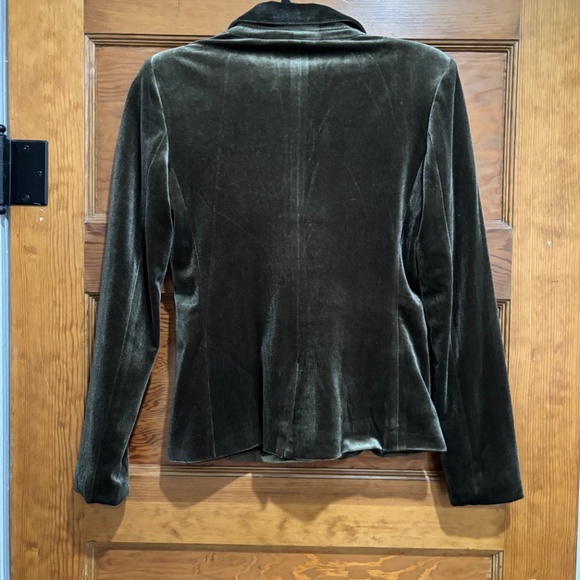 WOMENS MOLLY BRACKEN OLIVE VELVET BLAZER - Picture 5 of 6